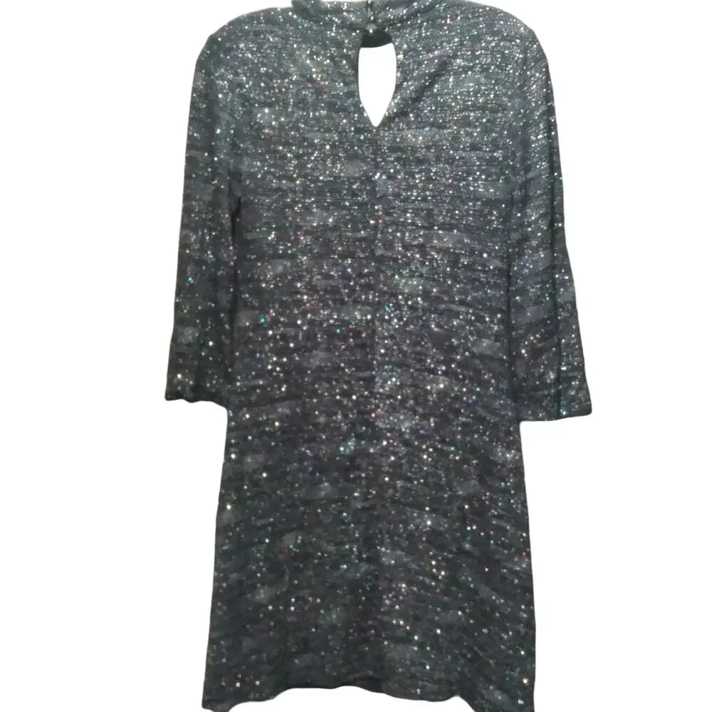 CLOTH & PEOPLE Glittery Cut-Out Dress Size S – Black/Glitter